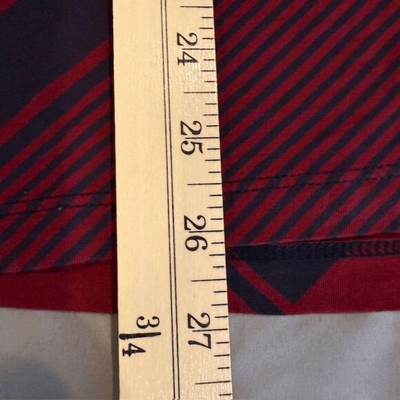 Tory Burch Pima Cotton Long Sleeve Top Burgundy Red and Navy Blue Size Small - Picture 5 of 7